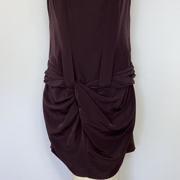 All Saints Dress “Eveline” Twisted Drape Cocoa Mini Dress Sz 0 Excellent… - Picture 4 of 8